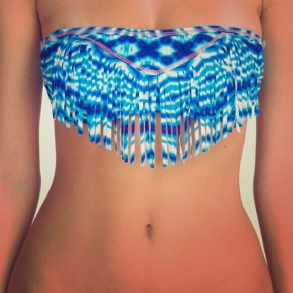 Blue Tie Dye Hobie Bikini Bandeau Top NWT! Size Medium - Picture 1 of 11